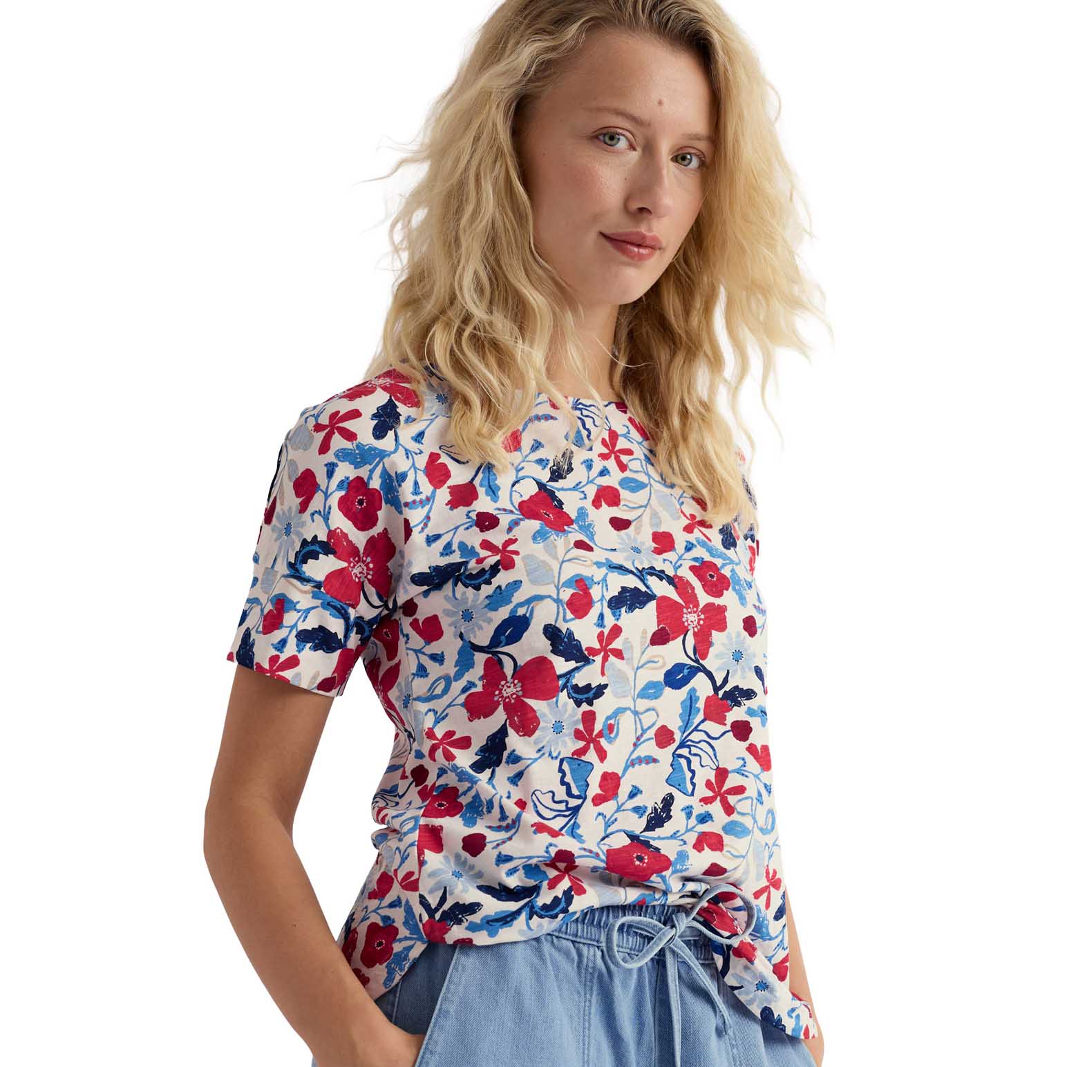 Seasalt Cornwall Bryher View T-Shirt Winding Meadow Chalk